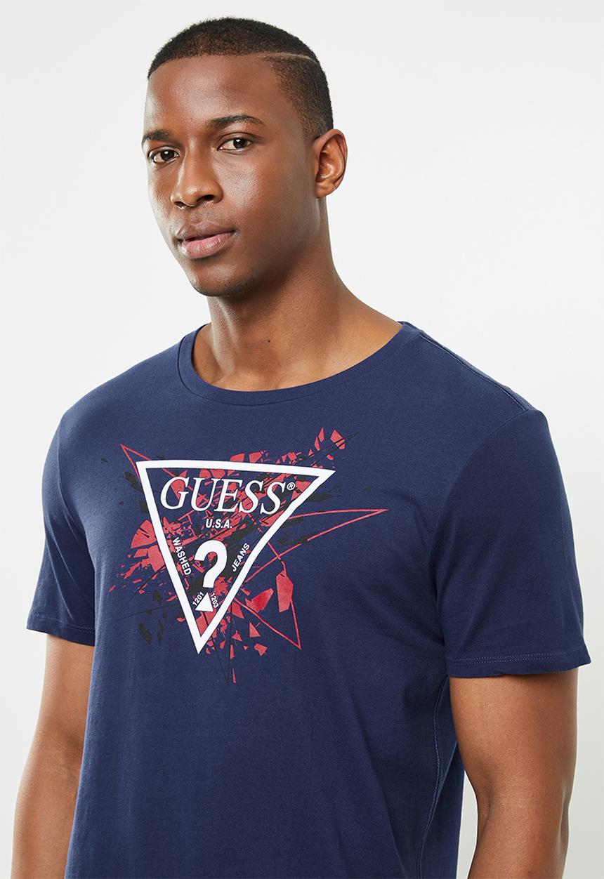 GUESS - Guess splatter triangle tee - navy