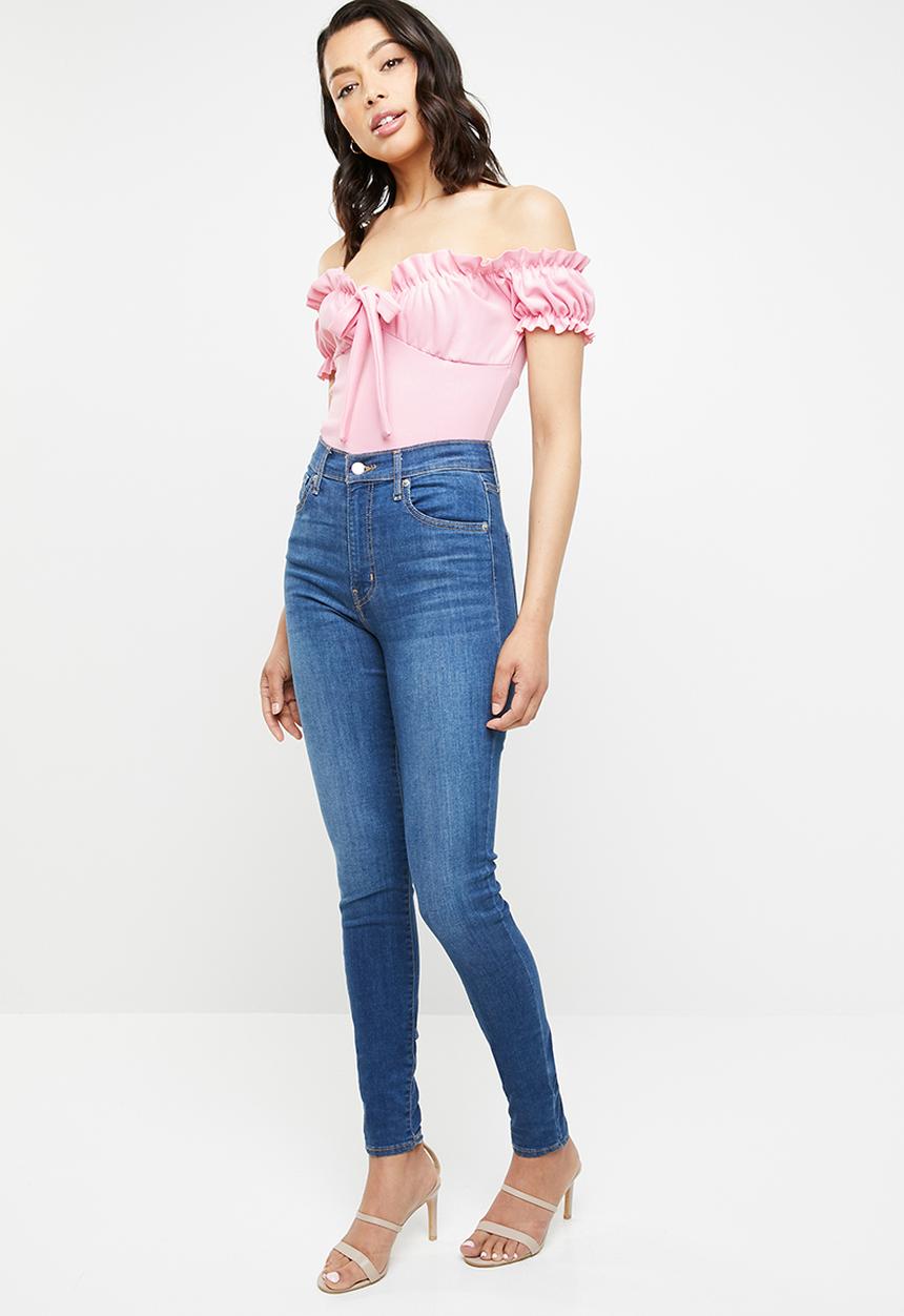 Missguided - Milkmaid bardot tie-front bodysuit - pink
