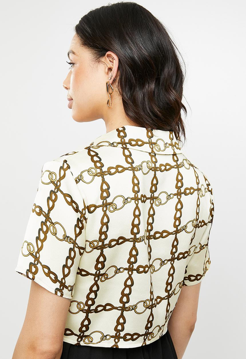 Missguided - Chain print short sleeve shirt - multi