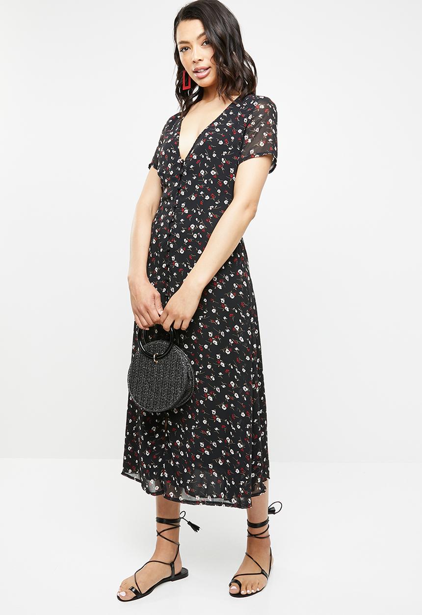 Missguided - Floral button front maxi dress - multi