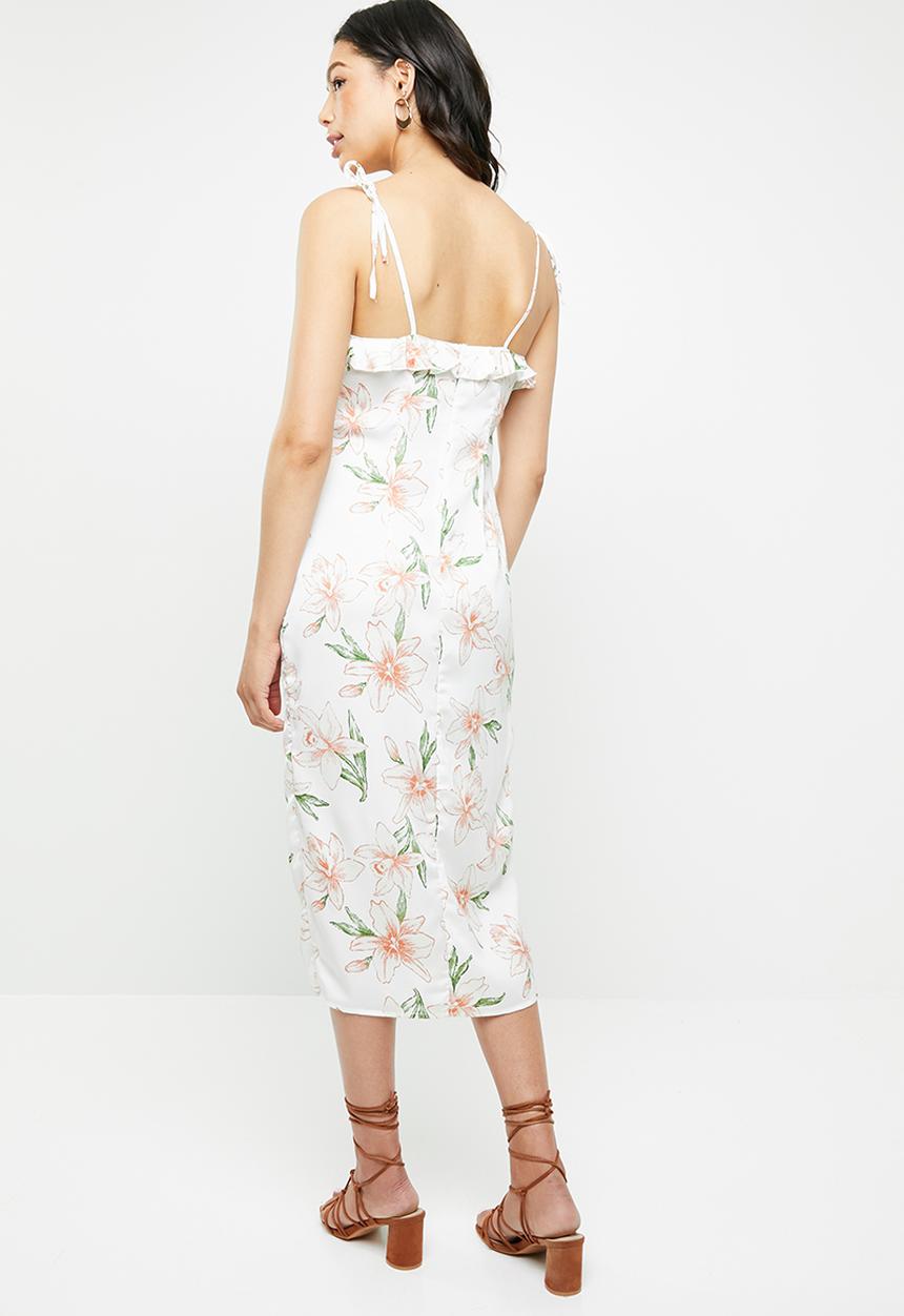 Missguided - Floral cami bust cup midi dress - multi