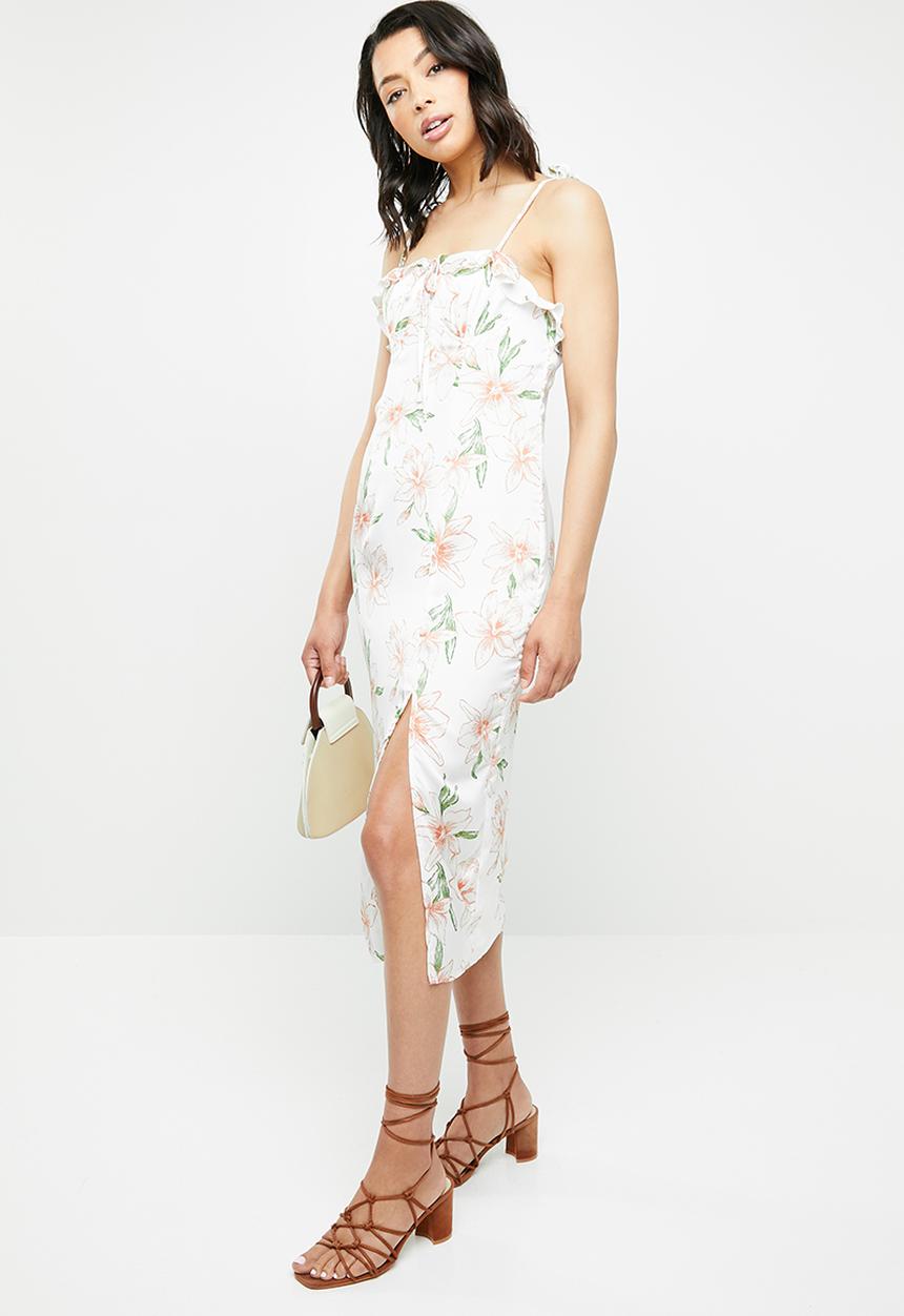 Missguided - Floral cami bust cup midi dress - multi