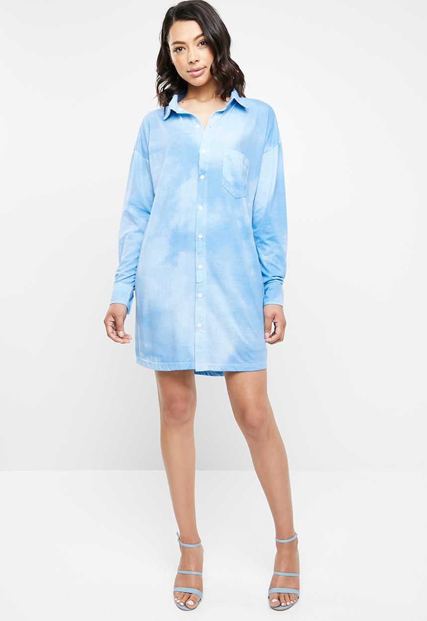 Missguided - Tie dye jersey shirt dress - blue