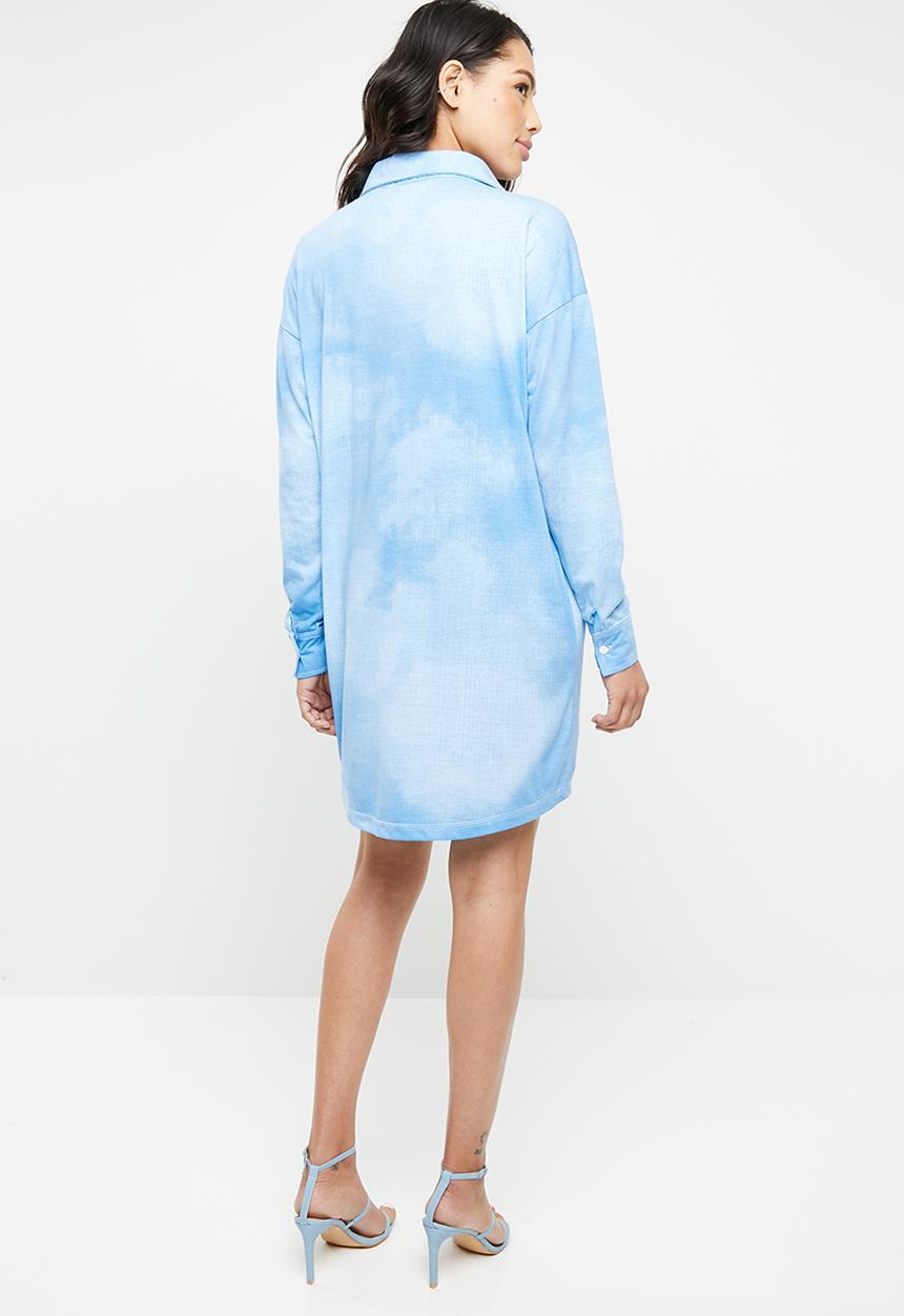 Missguided - Tie dye jersey shirt dress - blue