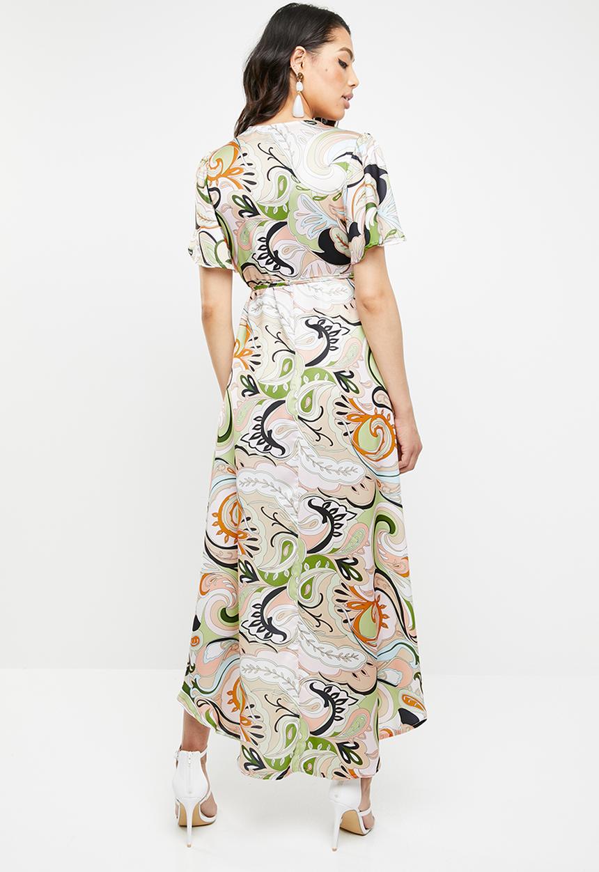 Missguided - Pastel wrap midi dress - multi