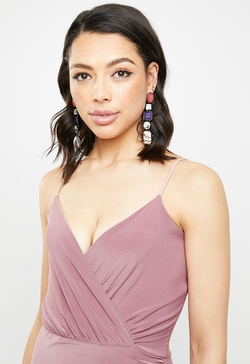 Missguided - Slinky wrap-over mini dress - pink