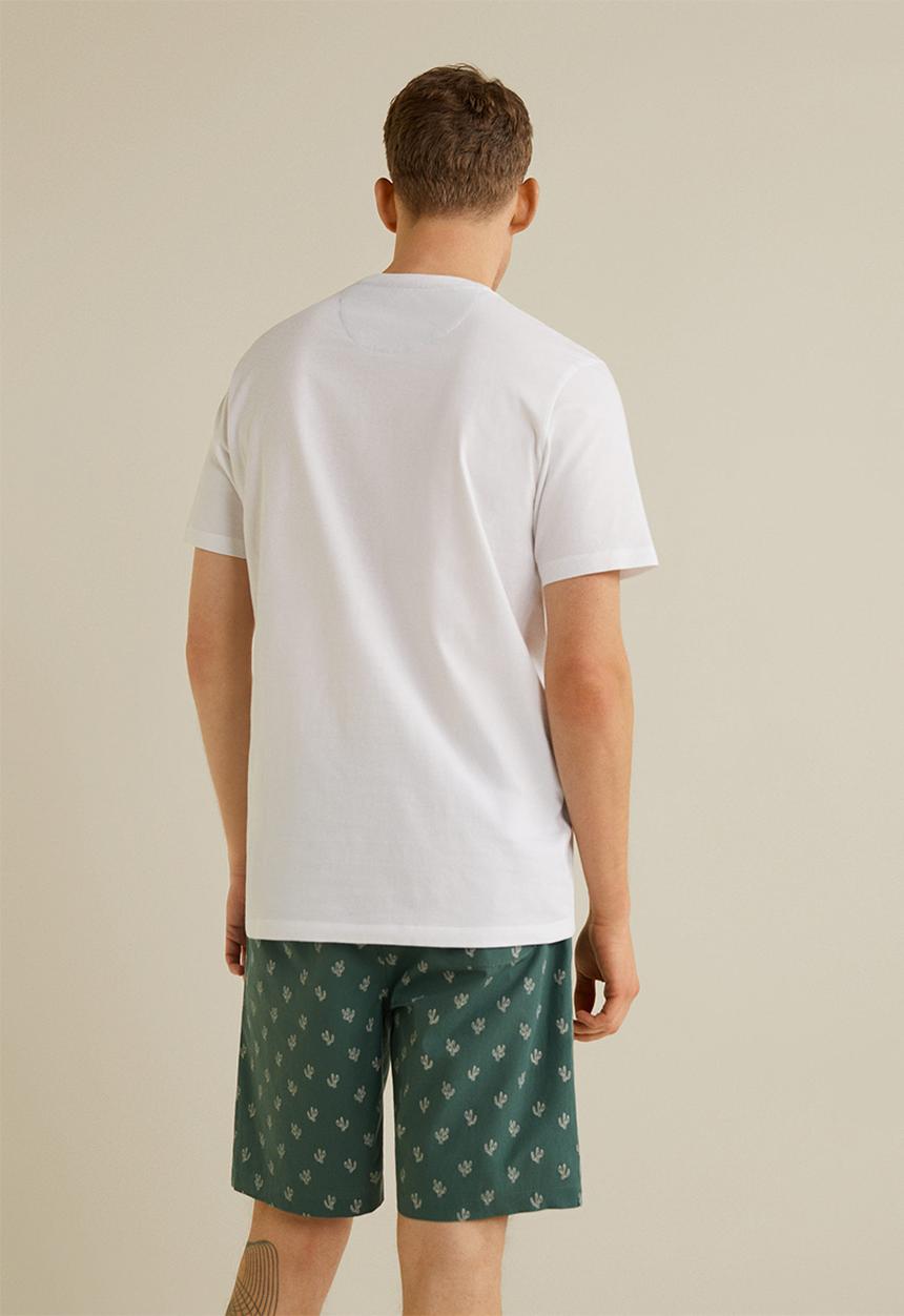 MANGO - Cotton pyjama pack - green & white