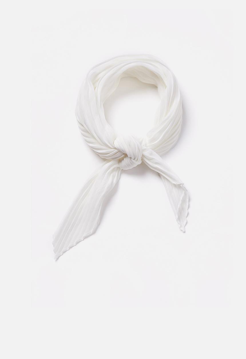 Cotton On - Soho broadway pleat scarf - white