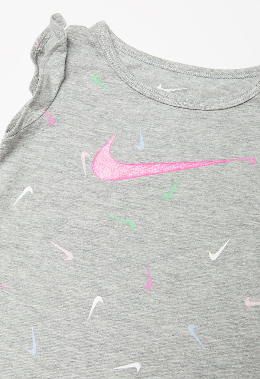 Nike - Swooshfetti tunic & capri set - grey & pink 