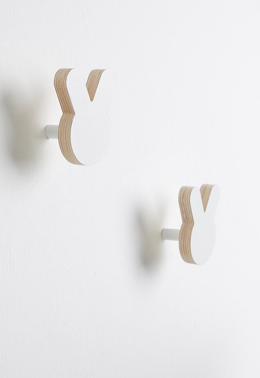 Sixth Floor - Bunny hook set of 2 - white/natural