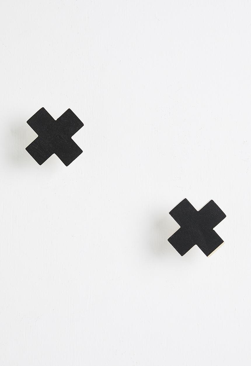 Sixth Floor - Cross hook set of 2 - black/natural