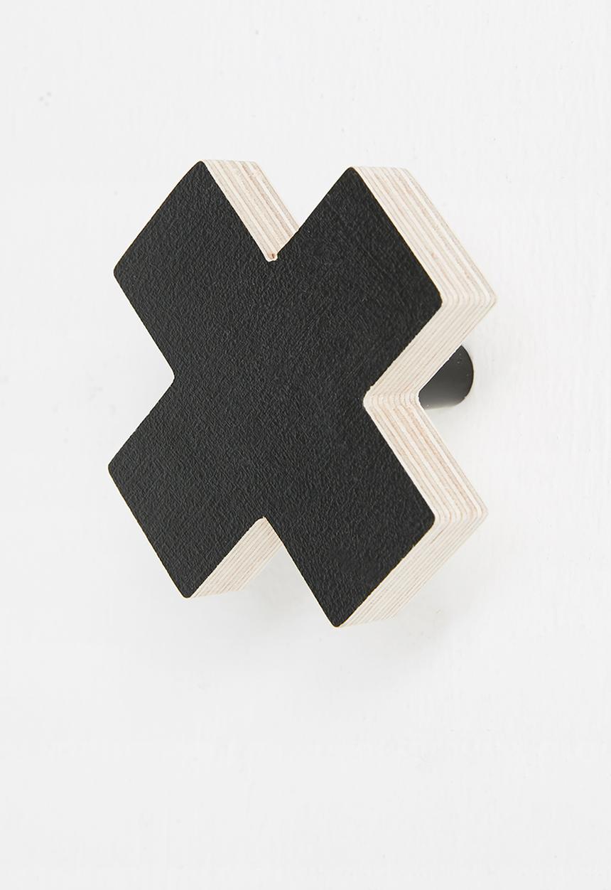 Sixth Floor - Cross hook set of 2 - black/natural