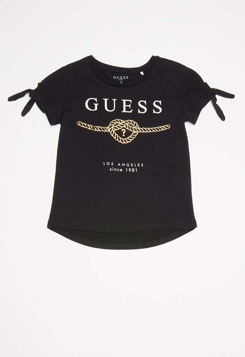 GUESS - Teens short sleeve guess roped heart tee - black