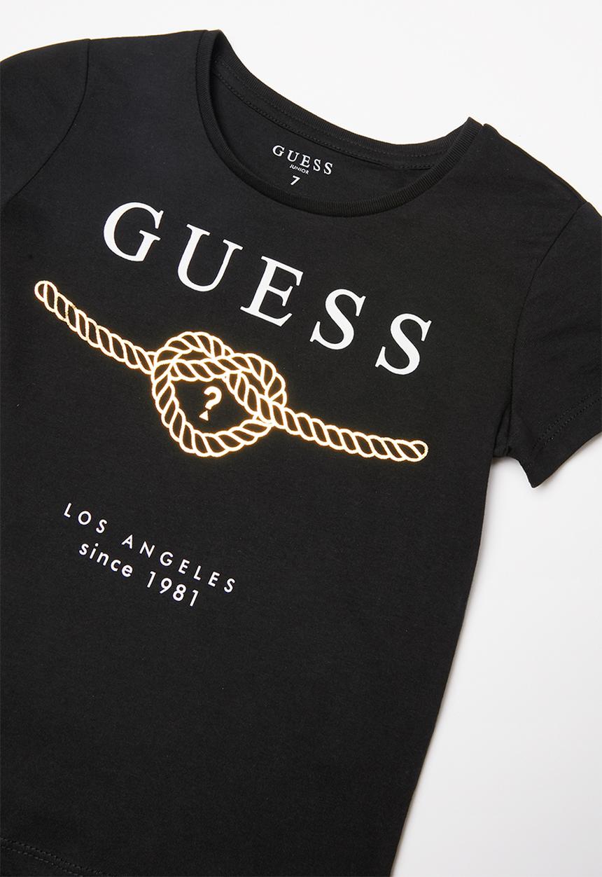 GUESS - Teens short sleeve guess roped heart tee - black