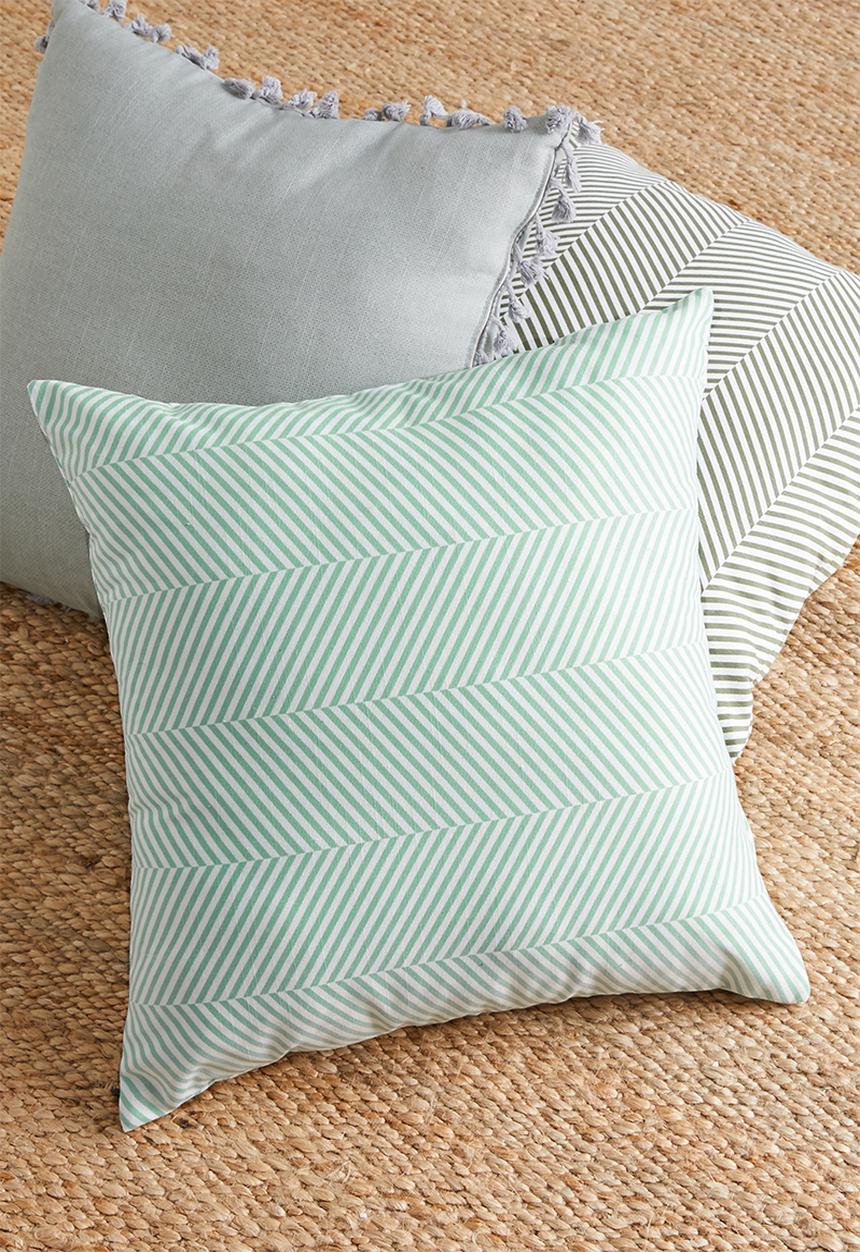 Sixth Floor - Herringbone cushion cover - duck egg