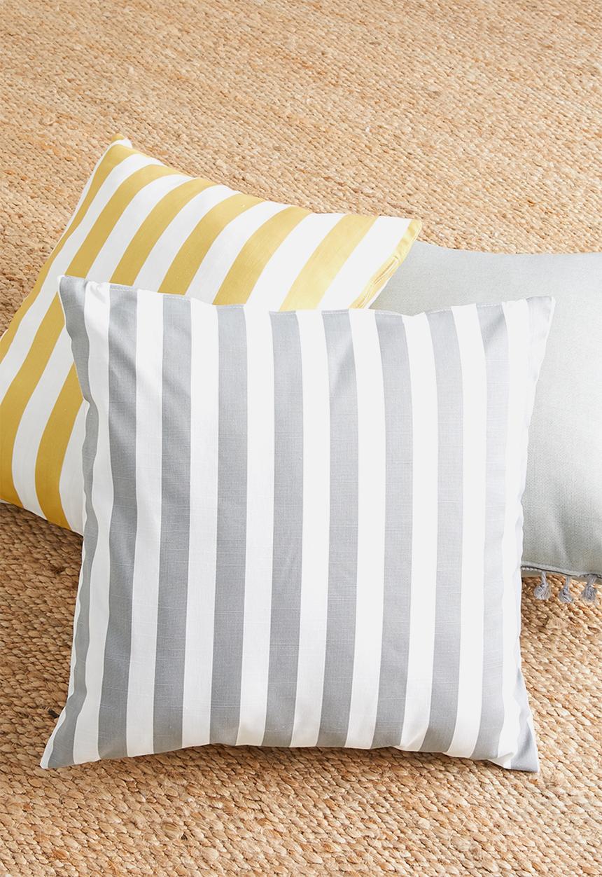 Sixth Floor - Classic stripe cushion cover - grey