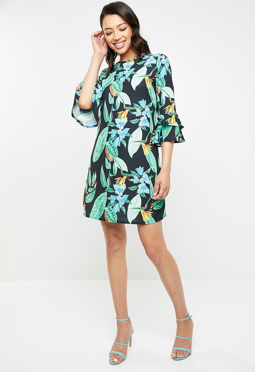 Missguided - Floral frill sleeve shift dress - multi 