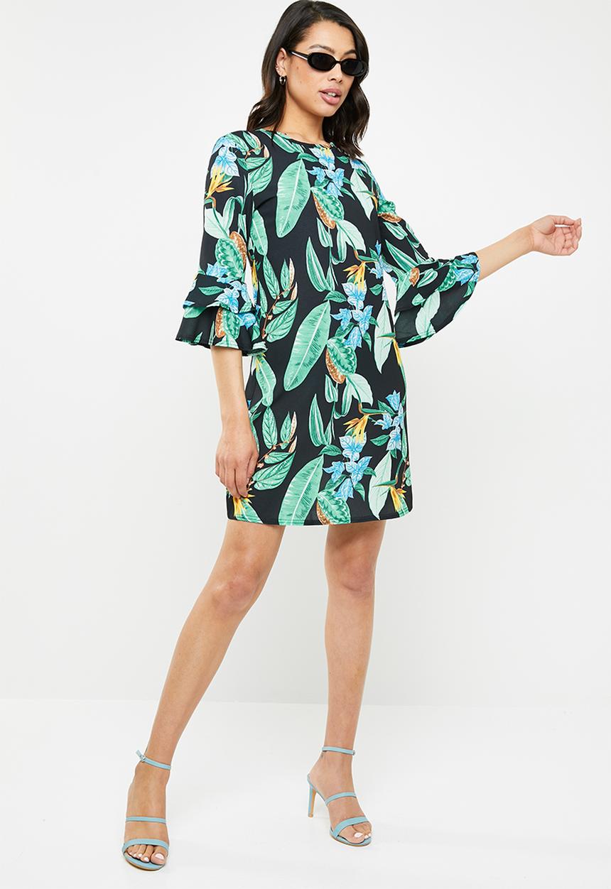 Missguided - Floral frill sleeve shift dress - multi 