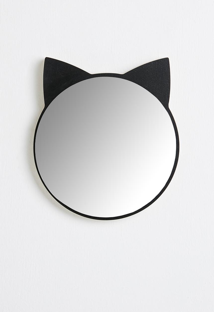 Sixth Floor - Kitty cat mirror - black
