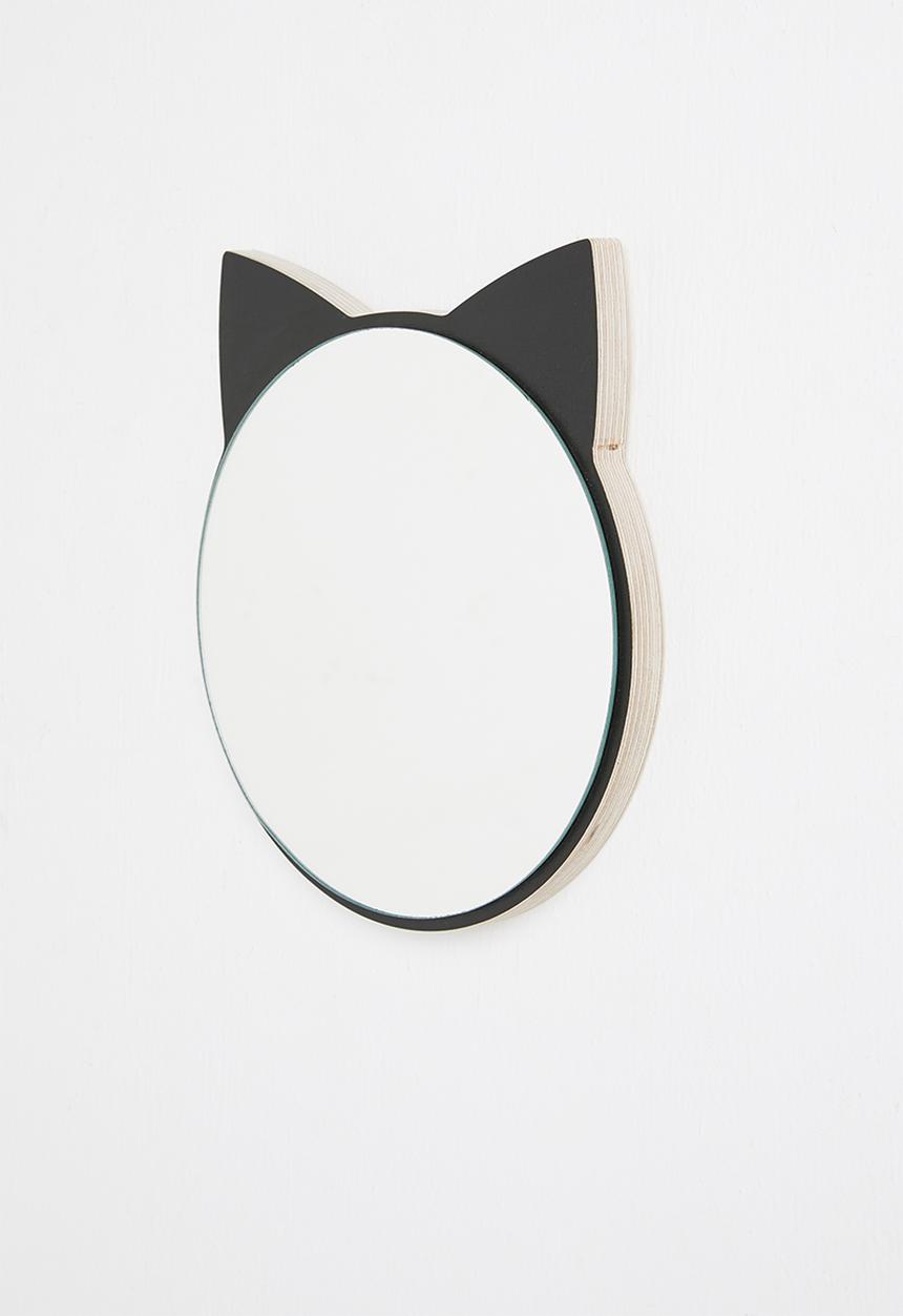 Sixth Floor - Kitty cat mirror - black