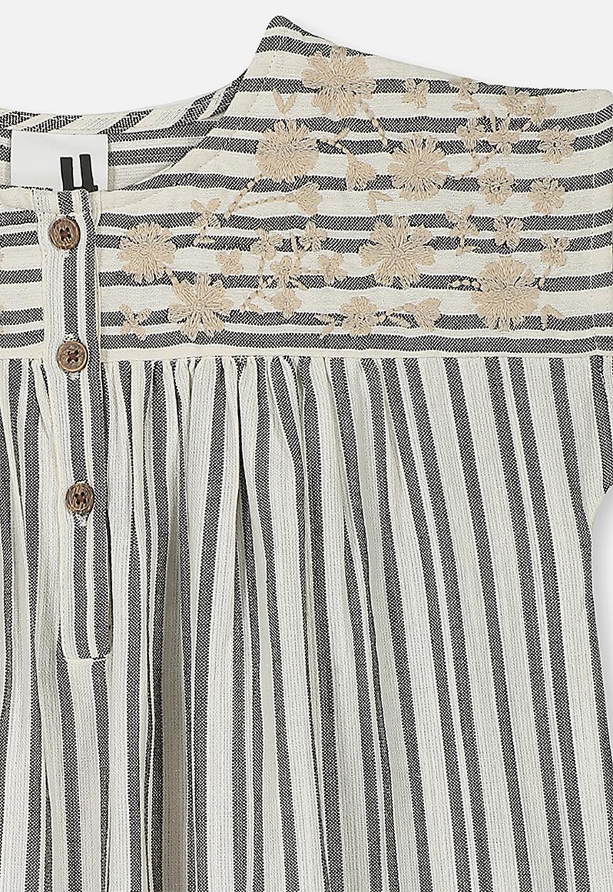 Cotton On - Penny short sleeve dress - grey & cream 
