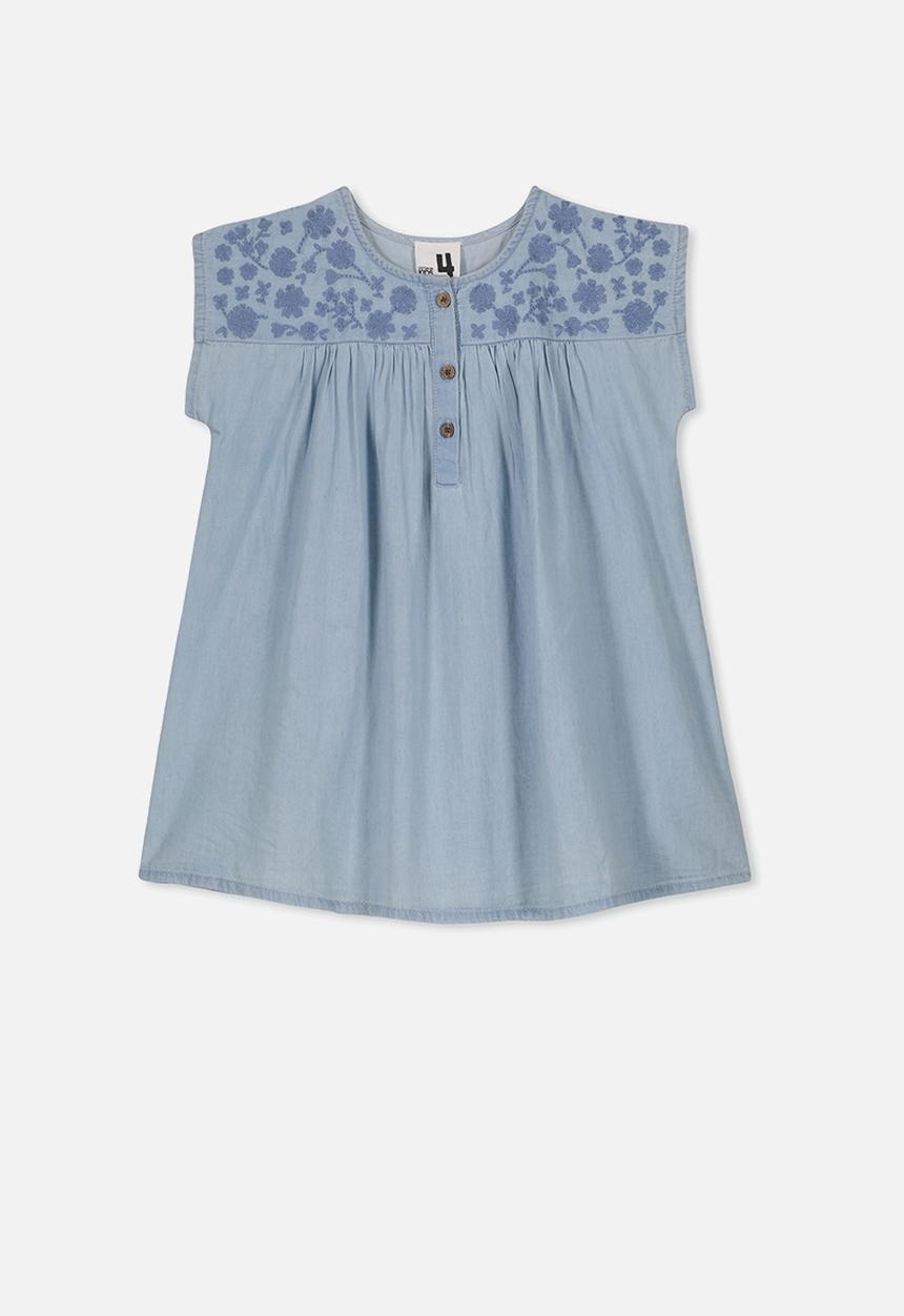 Cotton On - Penny short sleeve dress - blue 
