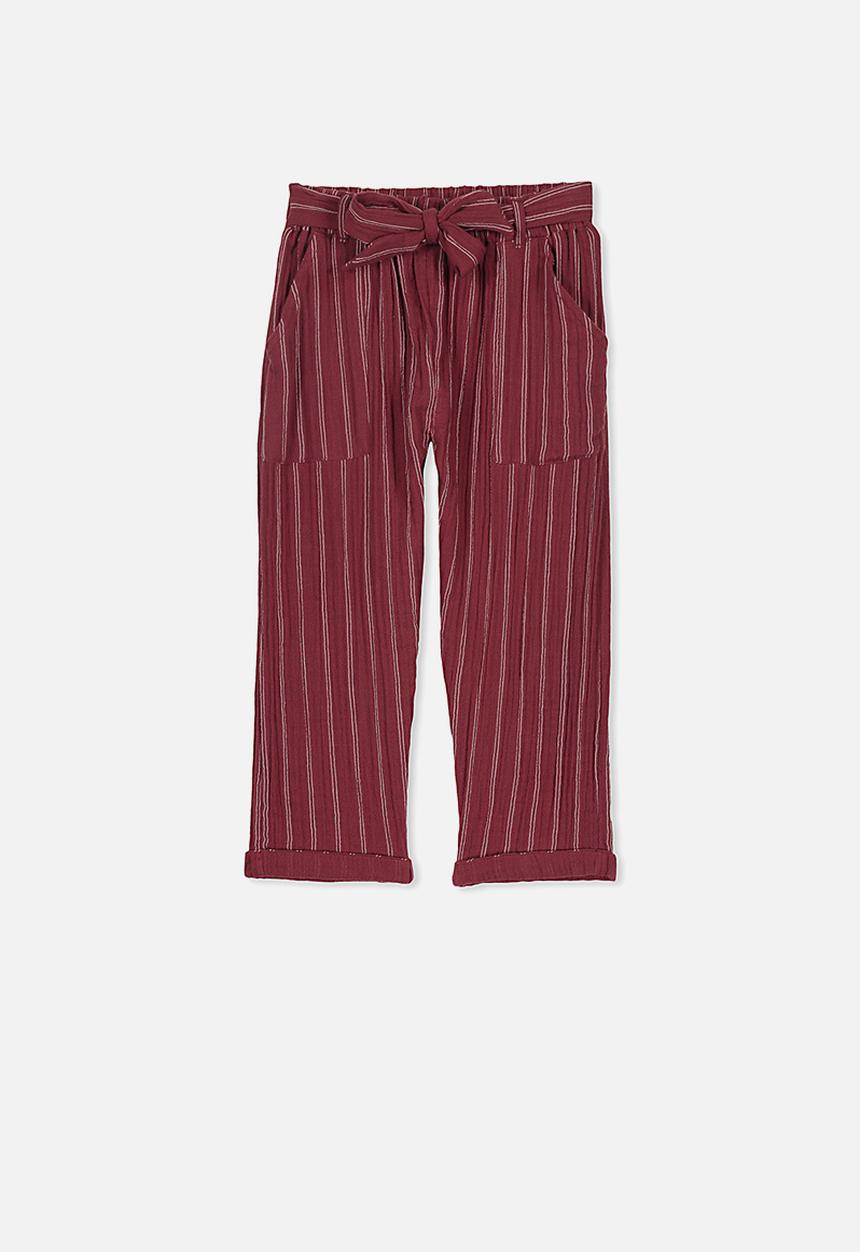 Cotton On - Felicia pant - burgundy & cream