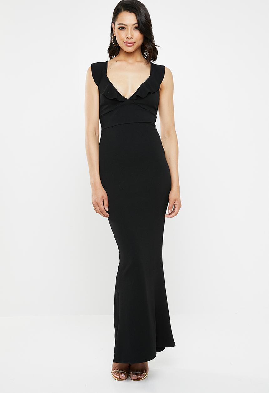 Missguided - Frill maxi dress - black