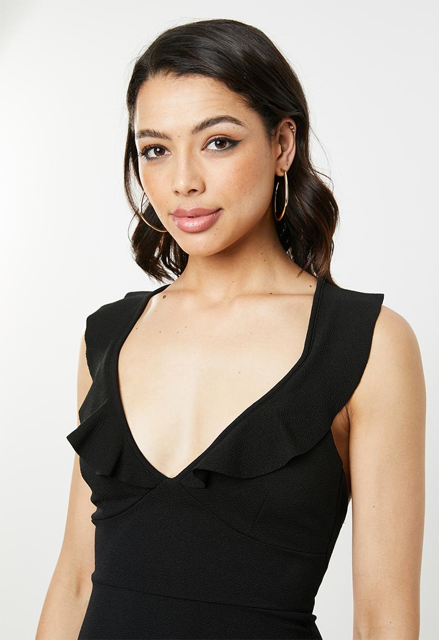 Missguided - Frill maxi dress - black