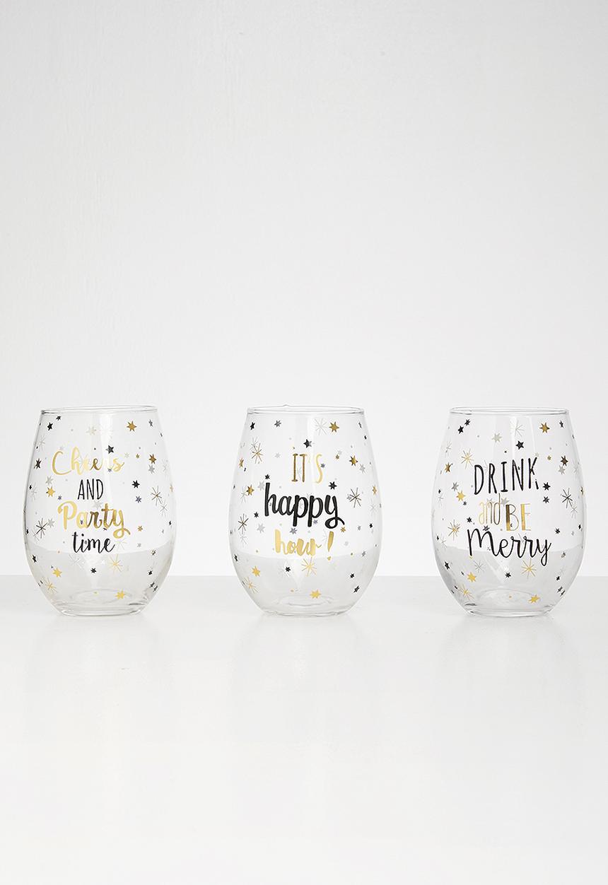 Sixth Floor - Delight glass set of 3 - gold