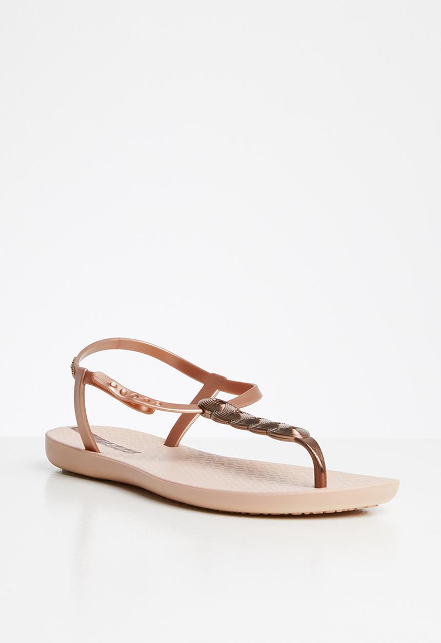 Ipanema - Charm vi fem braided T-strap sandal - pink & rose gold