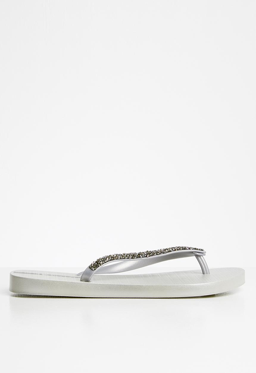 Ipanema - Glam special fem rubber thongs - grey & silver