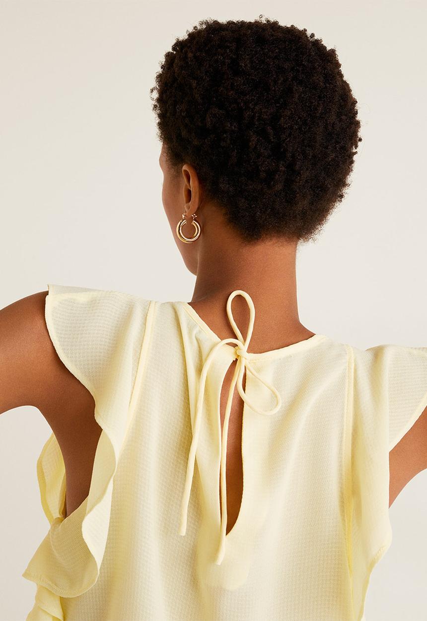 MANGO - Ruffle top - yellow
