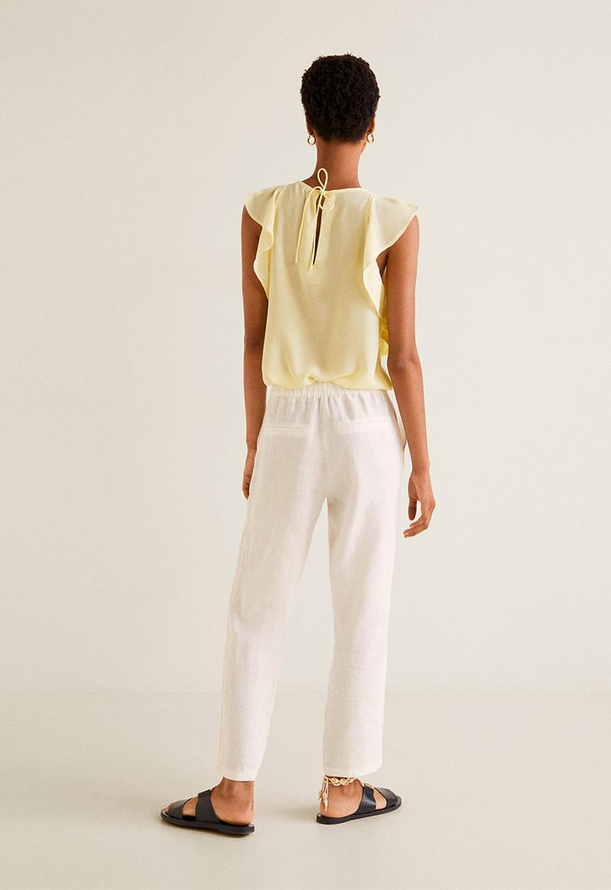 MANGO - Ruffle top - yellow
