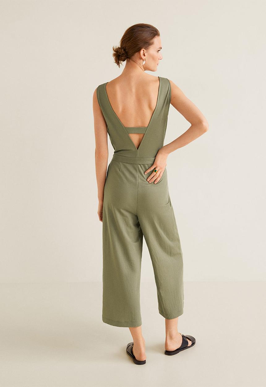 MANGO - Cut-out back jumpsuit - khaki 