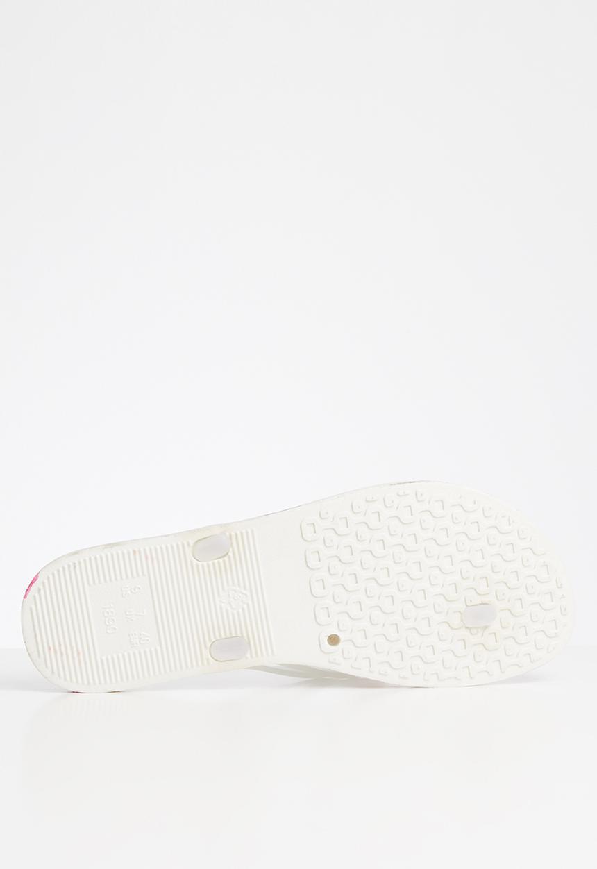 Viabeach - Rubber flamingo printed flip flops - white