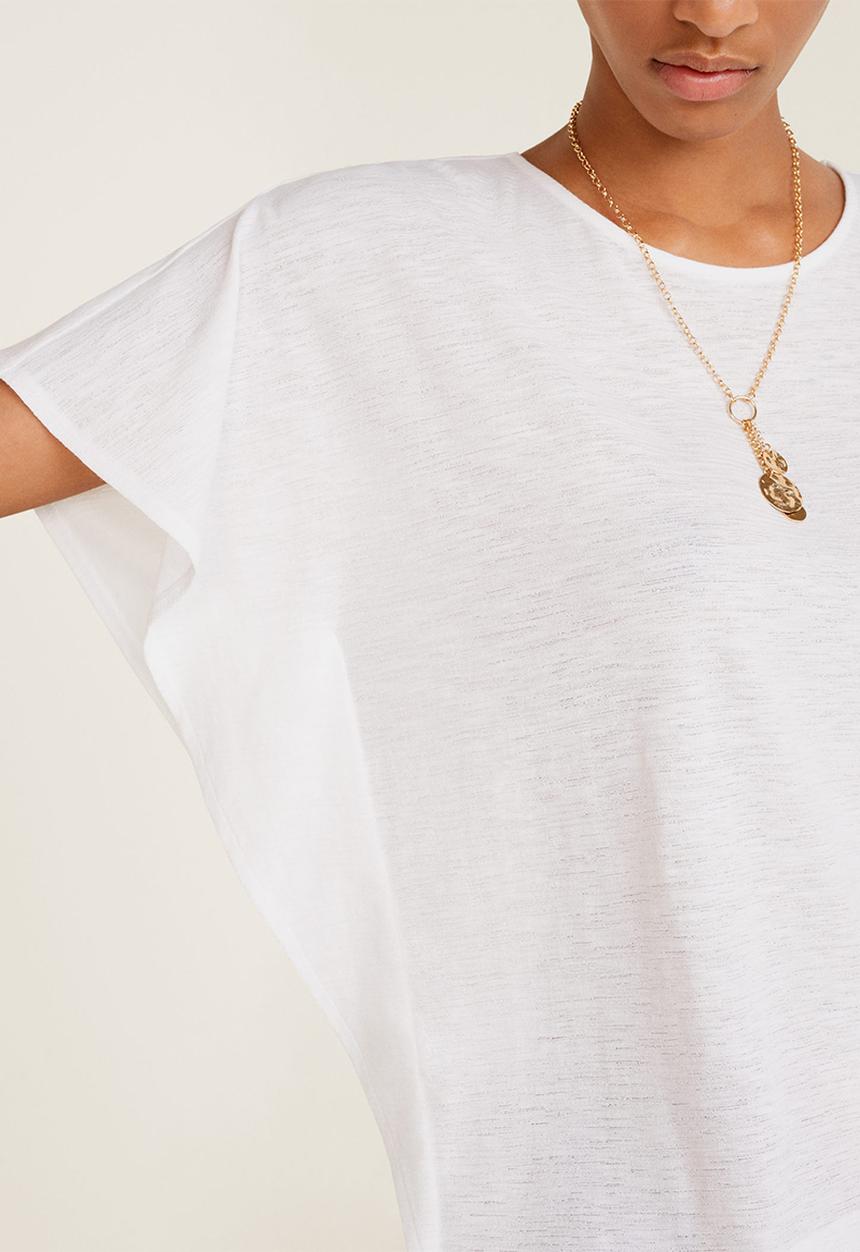 MANGO - Textured knit T-shirt - white