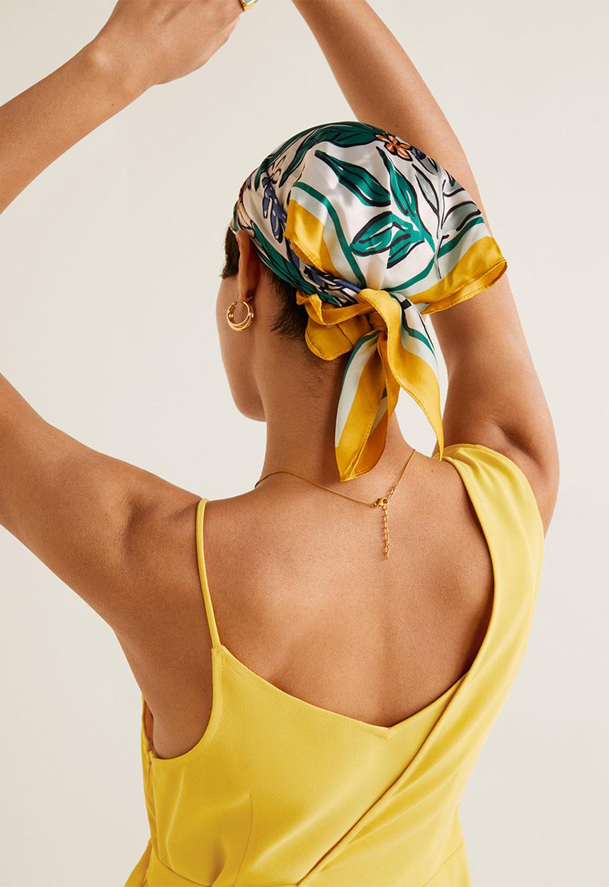 MANGO - Asymmetric long jumpsuit - yellow