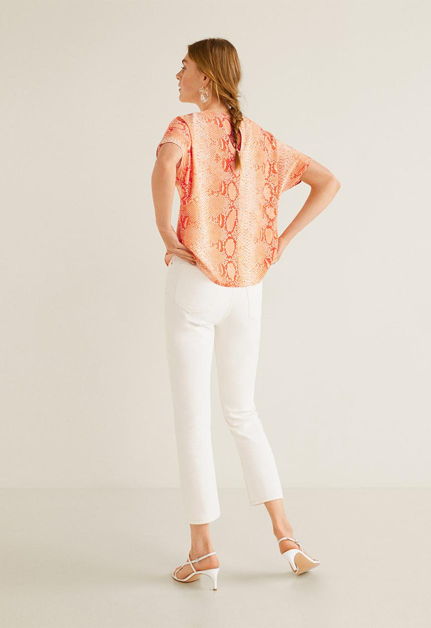 MANGO - Snake print blouse - orange