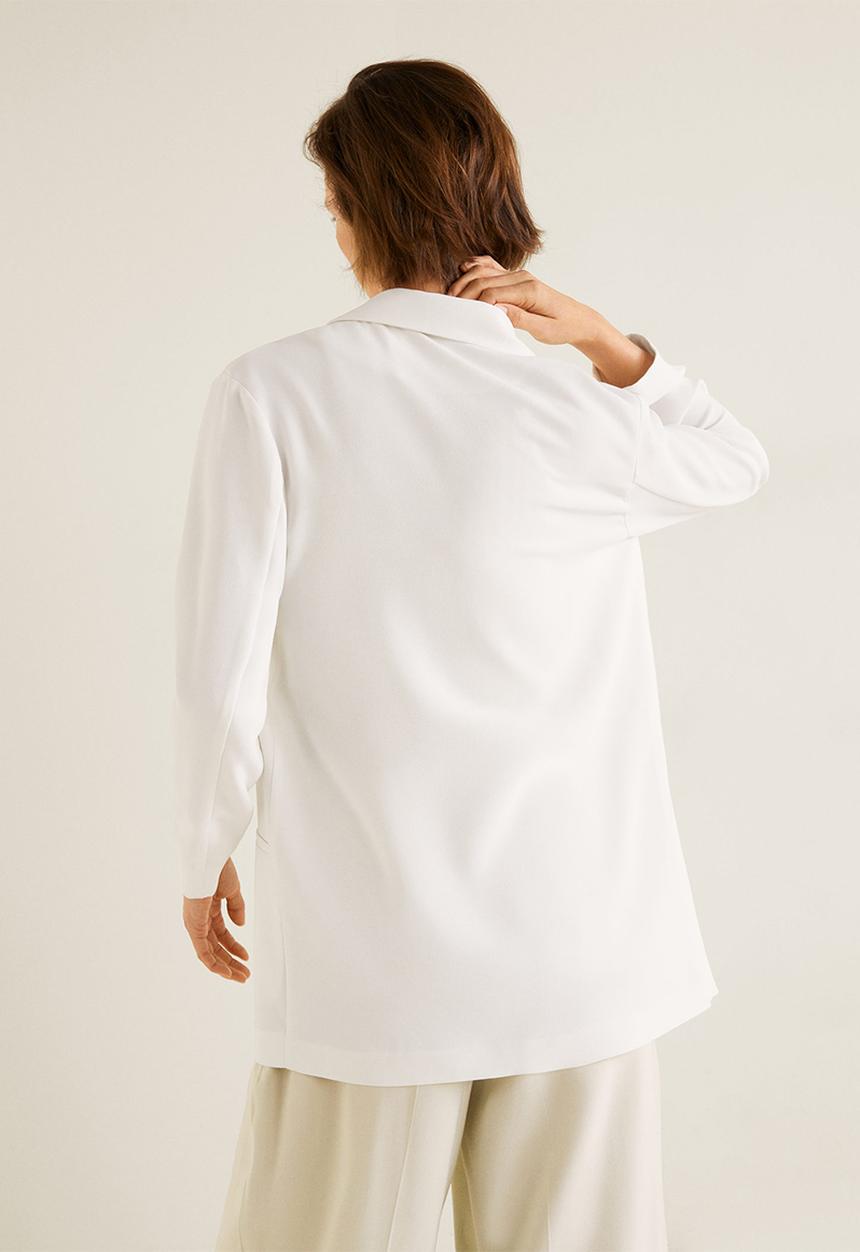 MANGO - Textured unstructured blazer - white