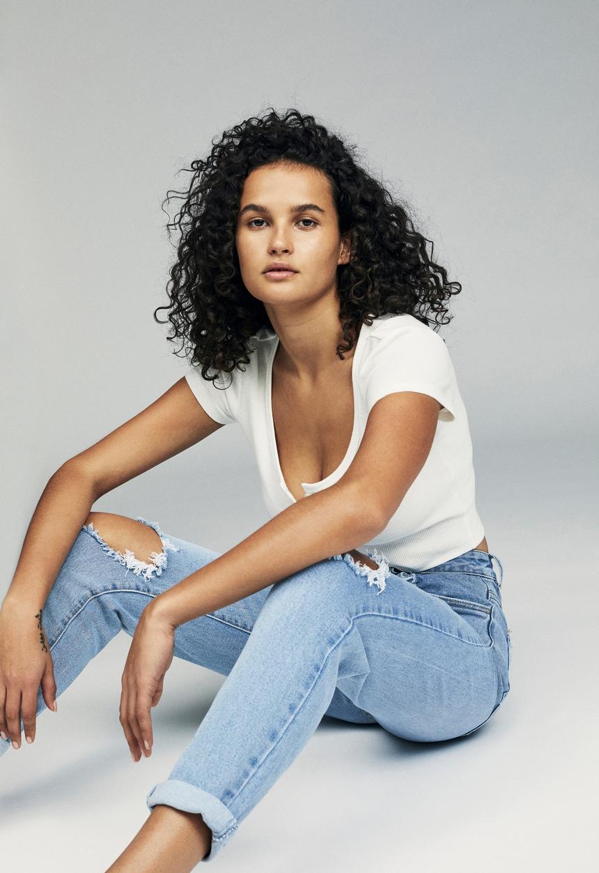 Cotton On - Stretch stonewash mom jeans - blue 