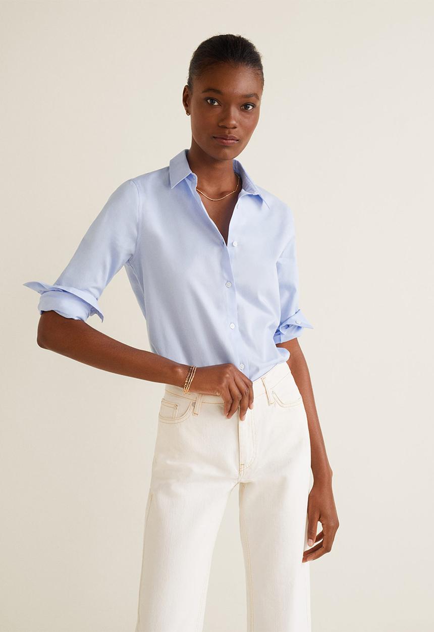 MANGO - Essential long sleeve shirt - blue