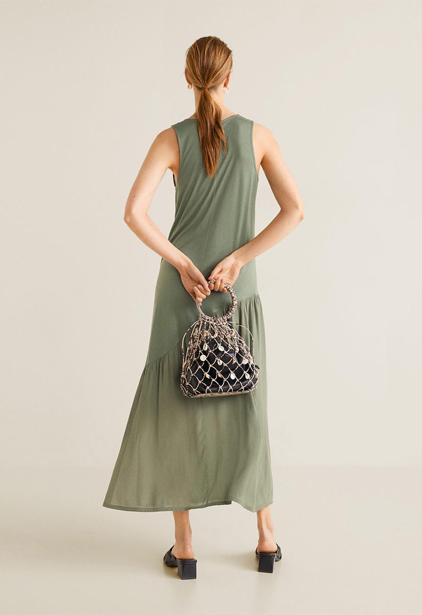 MANGO - Ruched detail maxi dress - khaki