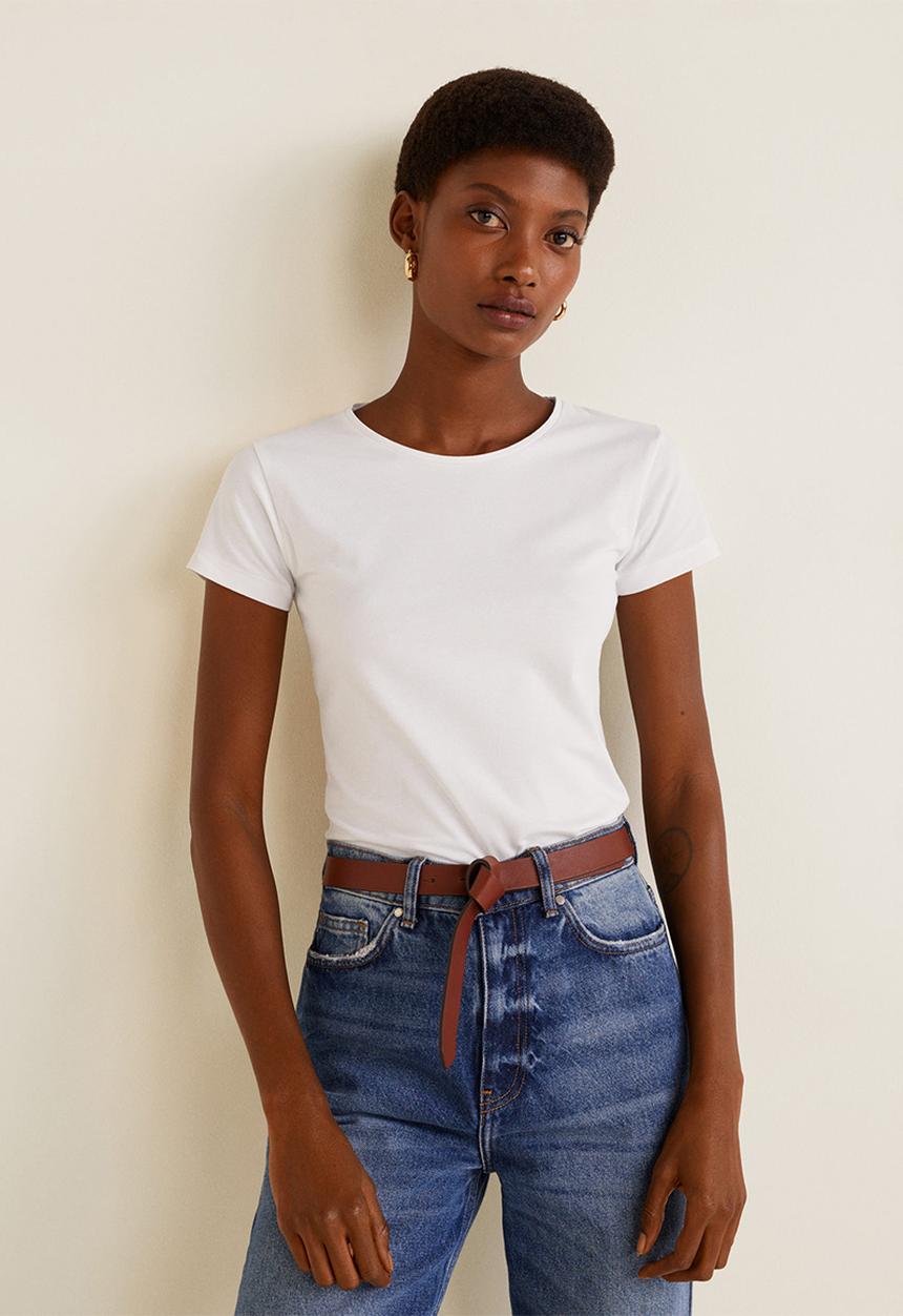 MANGO - Essential short sleeve tee - white