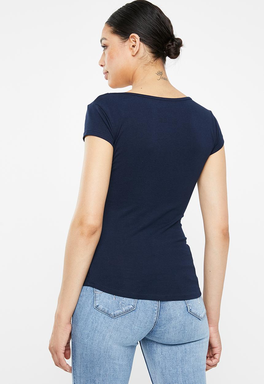 SISSY BOY - Basic V-neck tee - navy