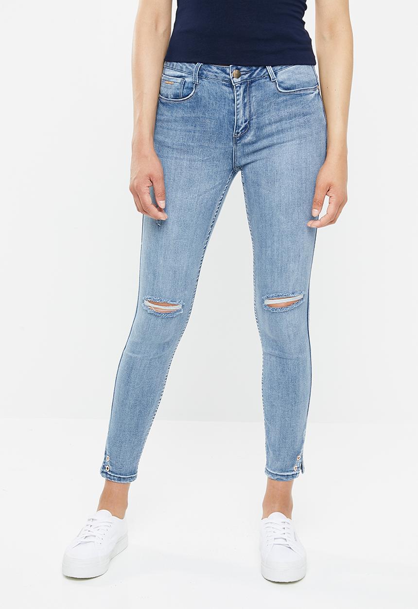 SISSY BOY - Axel skinny with hem eyelets - blue