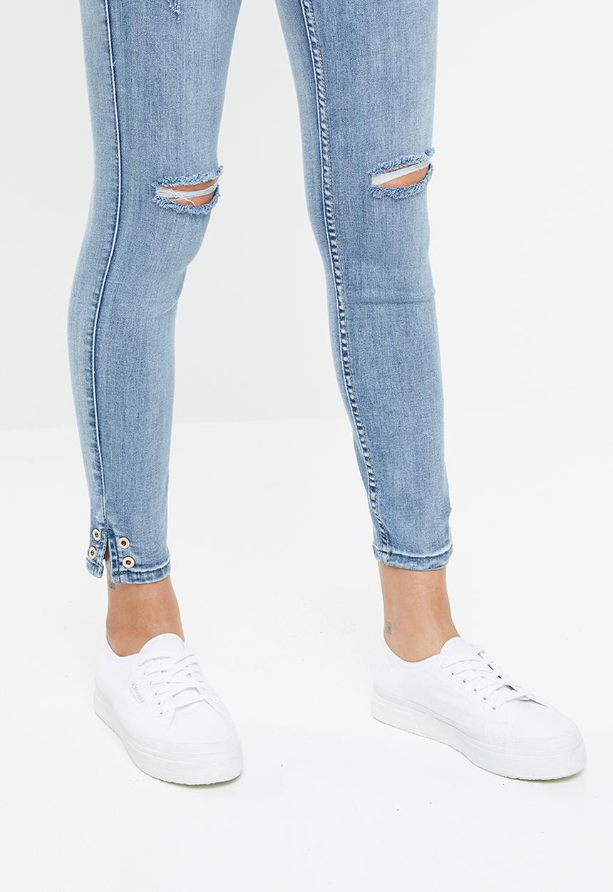 SISSY BOY - Axel skinny with hem eyelets - blue