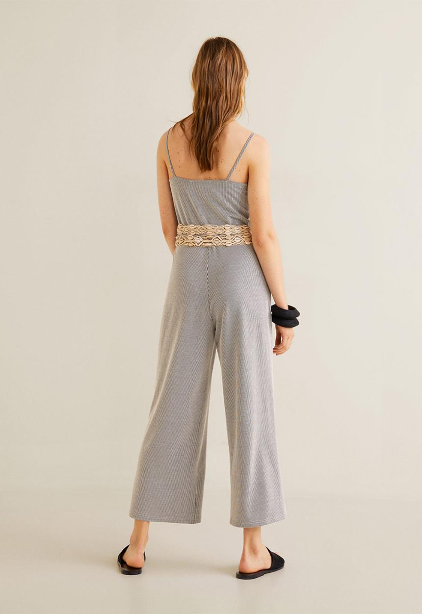 MANGO - Jumpsuit - navy & white 