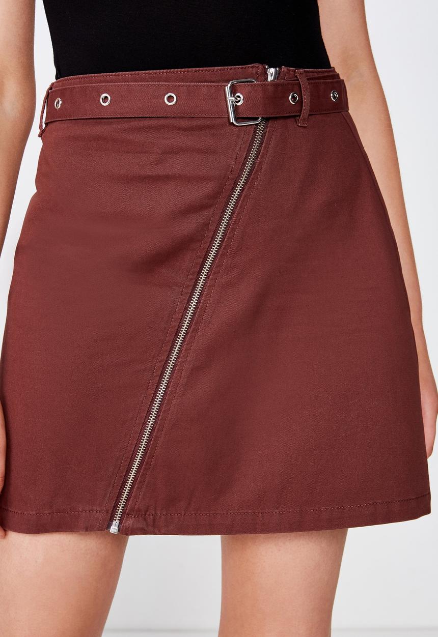 Cotton On - Woven Tyler utility skirt - burgundy