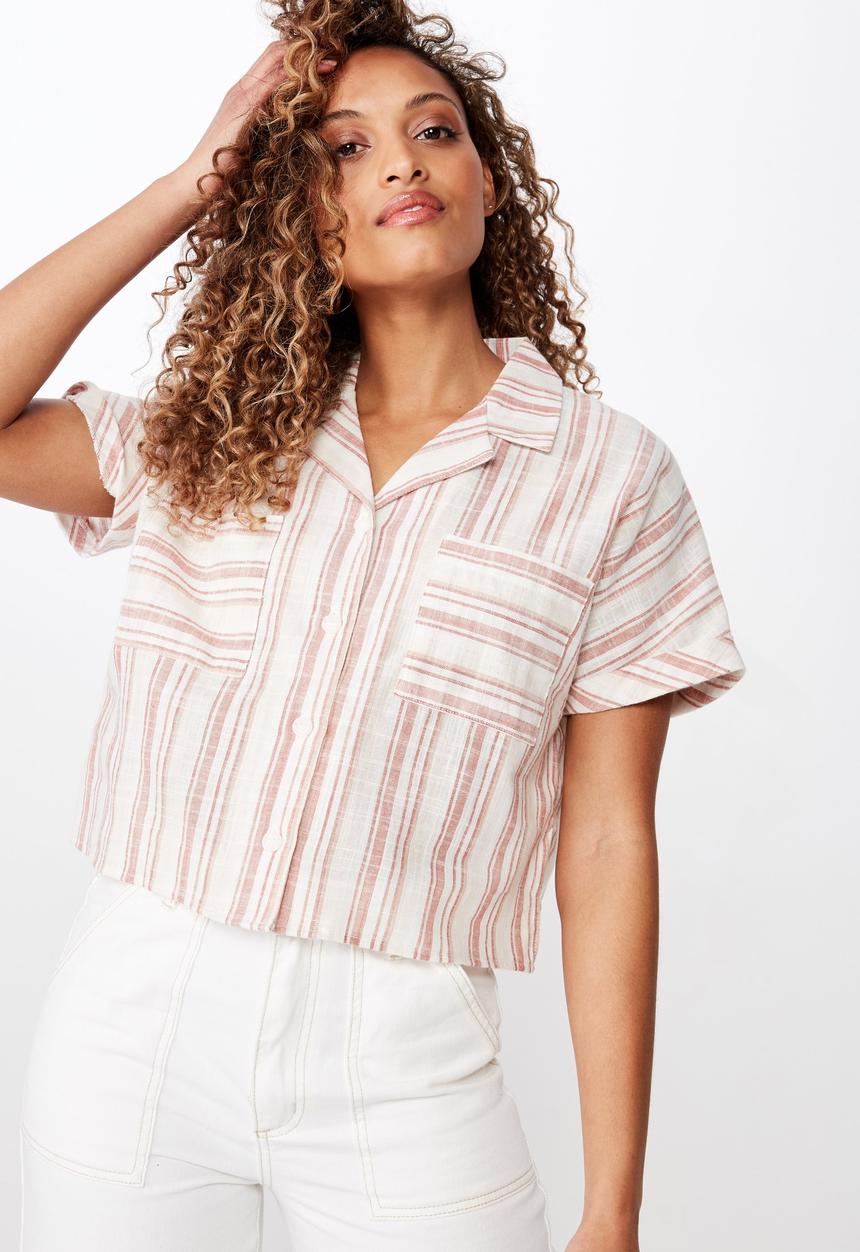 Cotton On - Erika short sleeve shirt - pink
